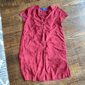 Suede crimson dress